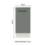 Gabinete Bajo 40 cm 1 Puerta Agata Blanco/Gris