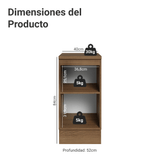 Gabinete Bajo de Cocina 40 cm 1 Puerta Marrón/Verde Vik Madesa