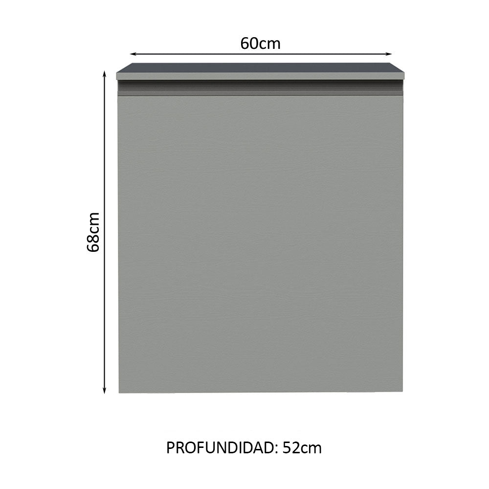 Gabinete Bajo 60 cm 1 Puerta Gris Nice Madesa