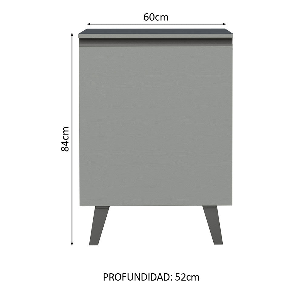 Gabinete Bajo 60 cm Sin cajones 1 Puerta Nice Gris