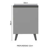 Gabinete Bajo 60 cm Sin cajones 1 Puerta Nice Gris