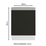 Gabinete Bajo 60 cm Con 1 Puerta Glamy Blanco/Negro