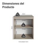 Gabinete Bajo 60 cm 1 Puerta Sin Patas Nice Crema