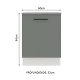 Gabinete Bajo 60 cm 1 Puerta Agata Blanco/Gris