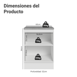 Gabinete Bajo de Cocina 60 cm 1 Puerta Blanco/Gris Vik Madesa