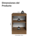 Gabinete Bajo de Cocina 60 cm 1 Puerta Marrón/Verde Vik Madesa