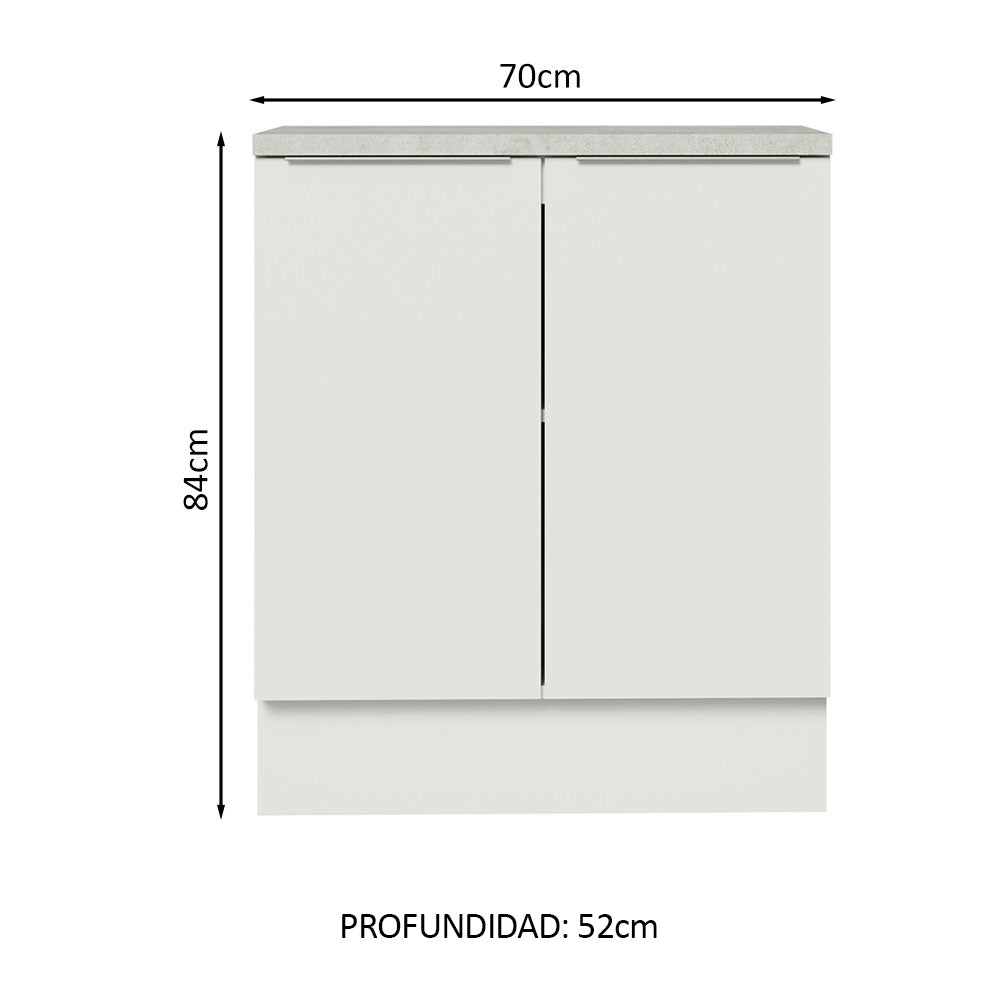 Gabinete Bajo 70 cm 2 Puertas Blanco Stella Madesa
