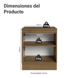 Gabinete Bajo de Cocina 70 cm 2 Puertas Marrón/Negro Lux Madesa