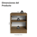 Gabinete Bajo 70 cm 2 Puertas Marrón/Gris Lux Madesa