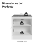 Gabinete Bajo 70 cm 2 Puertas Blanco/Gris Lux Madesa