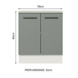 Gabinete Bajo 70 cm 2 Puertas Agata Blanco/Gris