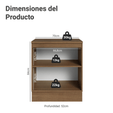 Gabinete Bajo de Cocina 70 cm 2 Puertas Marrón/Gris Vik Madesa