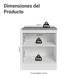 Gabinete Bajo de Cocina 70 cm 2 Puertas Blanco/Verde Vik Madesa