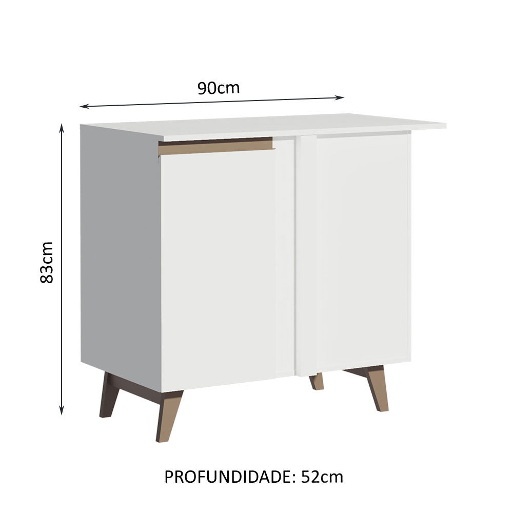 Gabinete Bajo Esquinero 90 cm 1 Puerta Blanco Reims Madesa