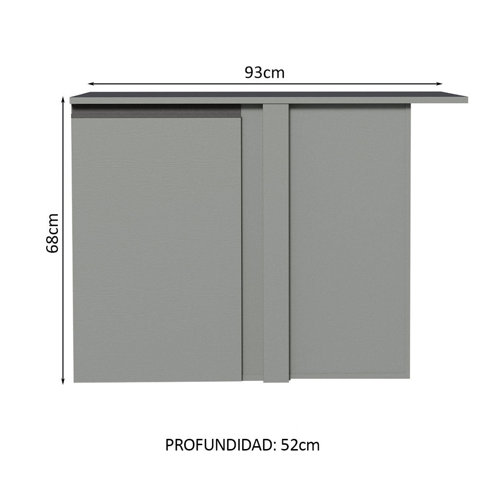 Gabinete Bajo de Esquina 1 Puerta Sin Patas Nice Gris