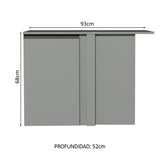 Gabinete Bajo de Esquina 1 Puerta Sin Patas Nice Gris