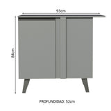 Gabinete Bajo 93 cm Sin cajones 1 Puerta Nice Gris