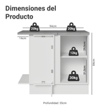 Gabinete Bajo de Esquina 1 Puerta Blanco/Negro Lux Madesa