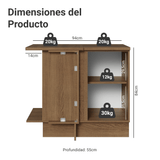 Gabinete Bajo de Esquina 1 Puerta Marrón/Gris Lux Madesa