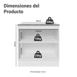Gabinete Bajo 80 cm 2 Puertas Blanco Glamy