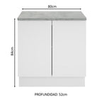 Gabinete Bajo 80 cm 2 Puertas Blanco Stella Madesa