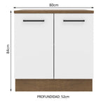 Gabinete Bajo 80 cm 2 Puertas Marron/Blanco Agata Madesa