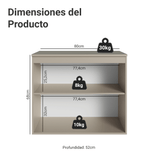 Gabinete Bajo 80 cm 2 Puertas Sin Patas Nice Crema