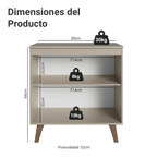 Gabinete Bajo 80 x 52 cm 2 Puertas con Patas Crema Nice Madesa
