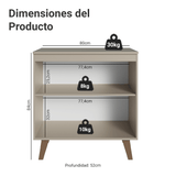 Gabinete Bajo 80 cm 2 Puertas Con Patas Nice Crema
