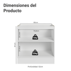 Gabinete Bajo 80 cm 2 Puertas Sin Encimera Blanco/Gris Lux Madesa