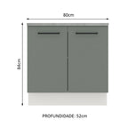 Gabinete Bajo 80 cm 2 Puertas Blanco/Gris Agata Madesa