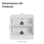 Gabinete Bajo 80 cm 2 Puertas Sin Encimera Blanco/Gris Vik Madesa