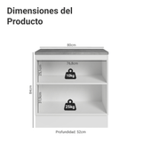 Gabinete Bajo de Cocina 80 cm 2 Puertas Blanco/Verde Vik Madesa