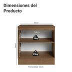 Gabinete Bajo 80 cm 2 Puertas Marrón/Verde Vik Madesa