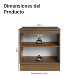 Gabinete Bajo de Cocina 80 cm 2 Puertas Marrón/Verde Vik Madesa