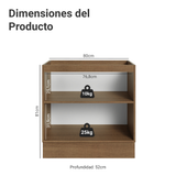 Gabinete Bajo de Cocina 80 cm 2 Puertas (Sin Encimera) Marrón/Verde Vik Madesa