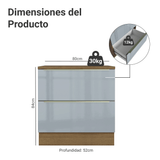 Gabinete Bajo de Cocina 80 cm 2 Cajones Marrón/Gris Lux Madesa