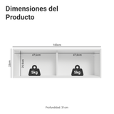 Gabinete Superior 100 cm 1 Puerta Abatible Blanco/Gris Vik Madesa