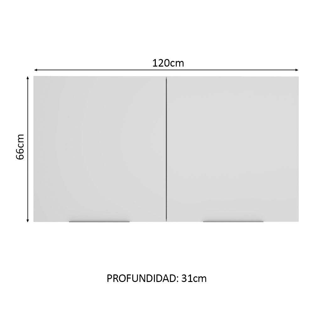 Gabinete Superior 120 cm 2 Puertas Blanco Stella Madesa