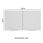 Gabinete Superior 120 cm 2 Puertas Blanco Stella Madesa