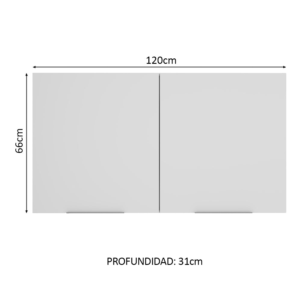 Gabinete Superior 120 cm 2 Puertas Marrón/Blanco Stella Madesa