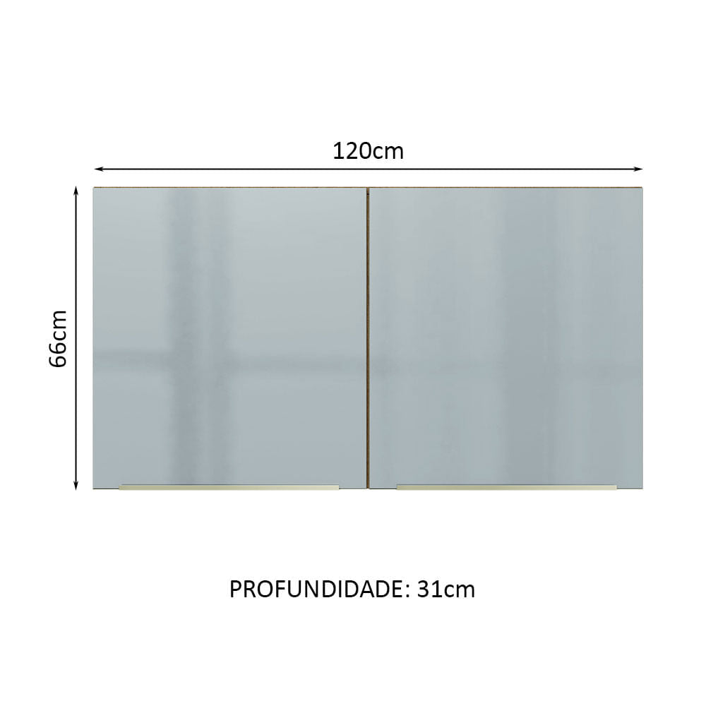 Gabinete Superior 120 cm 2 Puertas Marrón/Gris Lux Madesa