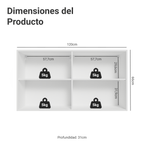 Gabinete Superior 120 cm 2 Puertas Blanco/Gris Vik Madesa