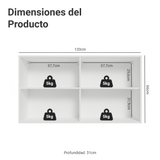 Gabinete Superior 120 cm 2 Puertas Blanco/Gris Vik Madesa