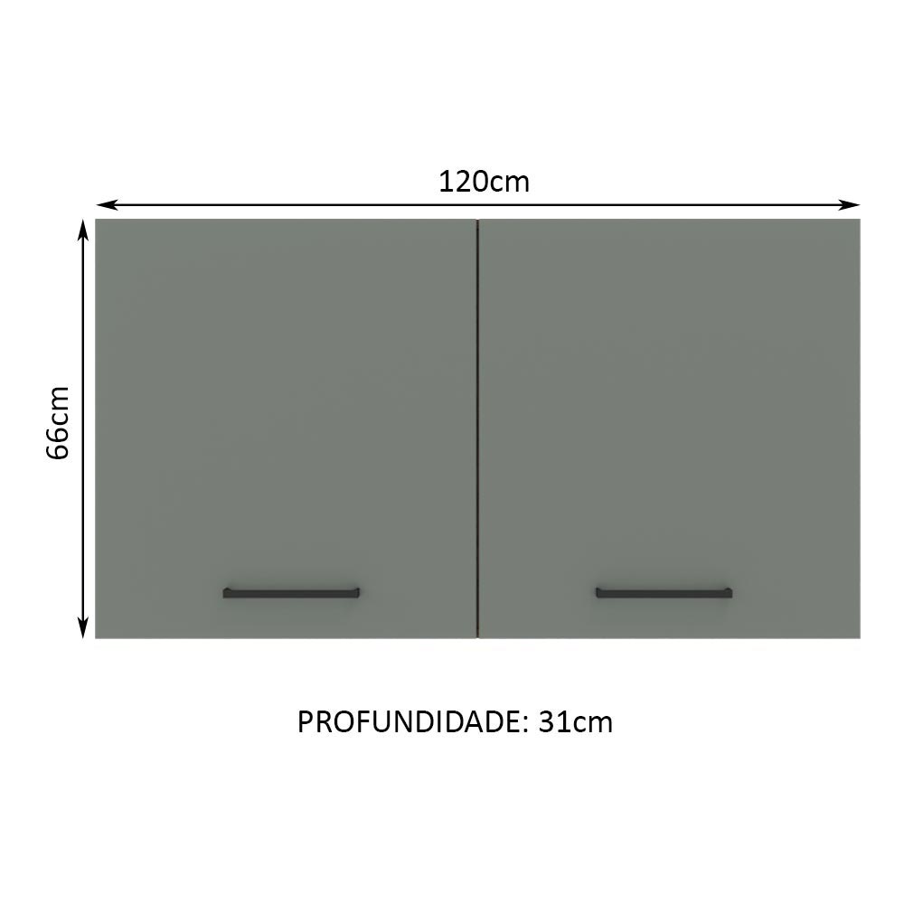 Gabinete Superior 120 cm 2 Puertas Agata Marrón/Gris