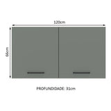 Gabinete Superior 120 cm 2 Puertas Agata Marrón/Gris
