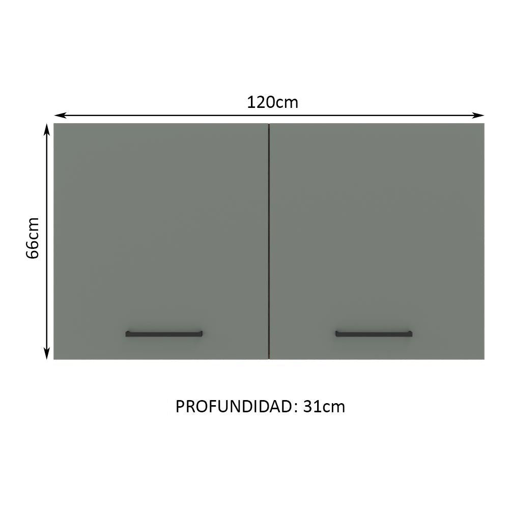 Gabinete Superior Multiuso 120 cm 2 Puertas Marrón/Gris Agata Madesa