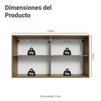 Gabinete Superior 120 cm 2 Puertas Marrón/Verde Vik Madesa