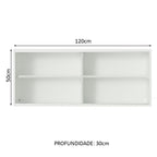 Gabinete Superior 120 cm 2 Puertas Corredizas de Vidrio Blanco Glamy, Reims, Stella, Agata y Lux Madesa
