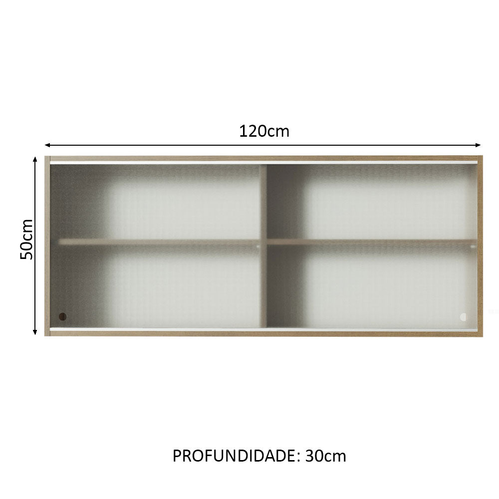 Gabinete Superior 2 Puertas Corredizas de Vidrio Glamy Marrón